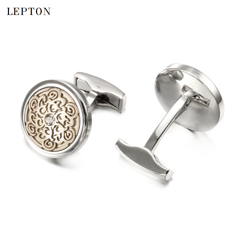 Tie Clip Silver - メンズビジネスシルバーカラートーテムカフスレプトンファッションラウンド美しいトーテムカフス男性用シャツカフスカフス gemelos