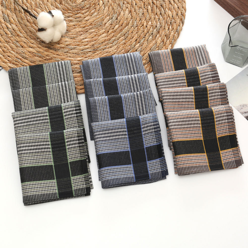 Handkerchief Cotton Men - 3/6/12 個メンズ純綿ハンカチコーマ糸ハイエンドビジネス結婚式ギフト汗拭きスーツ装飾