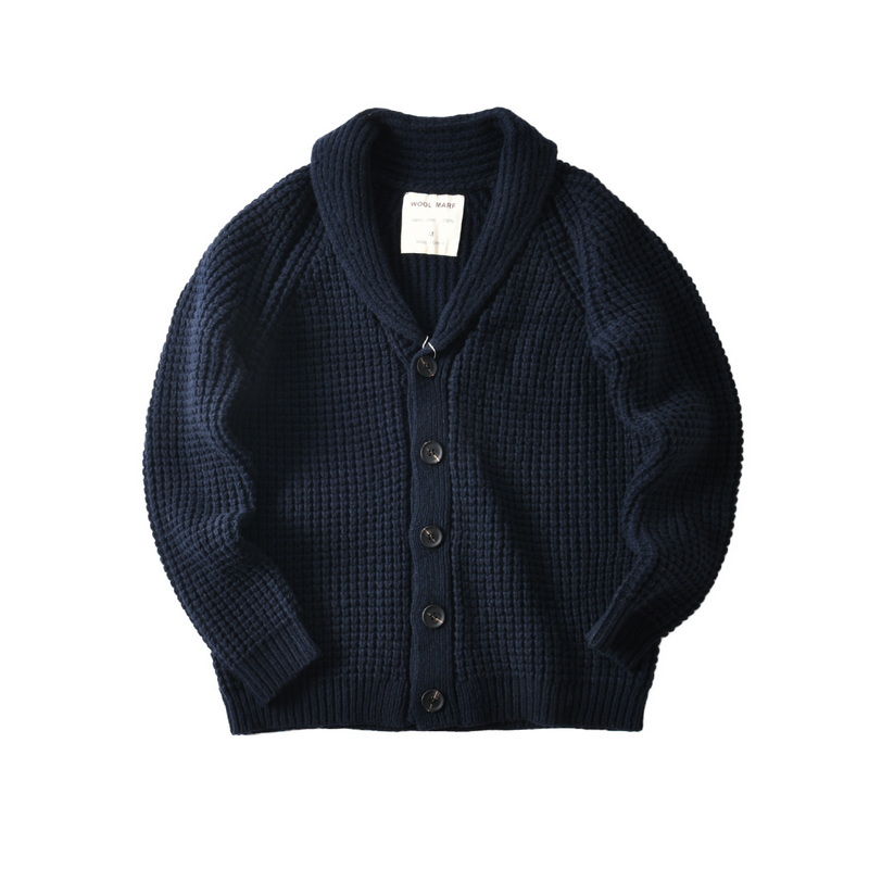 Muffler Men Wool - メンズ用EUヴィンテージ100%ウールチャンキーニットセーター - 山の男スタイル秋冬ルーズフィットカジュアルショールカラーカーディガンコート