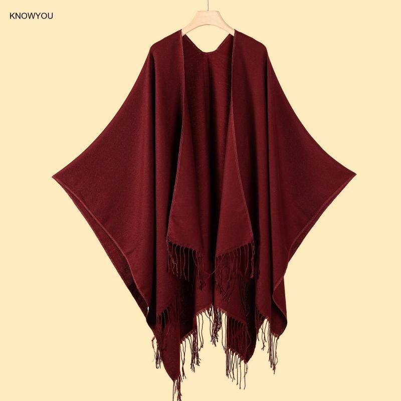 Muffler Men Wool - 男性と女性のためのモノクロ人工カシミヤポンチョ,暖かいケープ,大きなサイズのストール,タッセル付きのヴィンテージのパシュミナ,秋冬