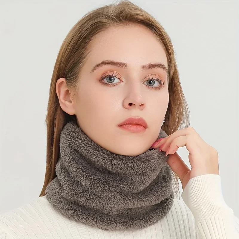 Infinity Scarf Knit - 防風ぬいぐるみインフィニティスカーフ無地ネックゲートルかわいい防寒ネックウォーマースキーマスク女性女の子冬屋外用