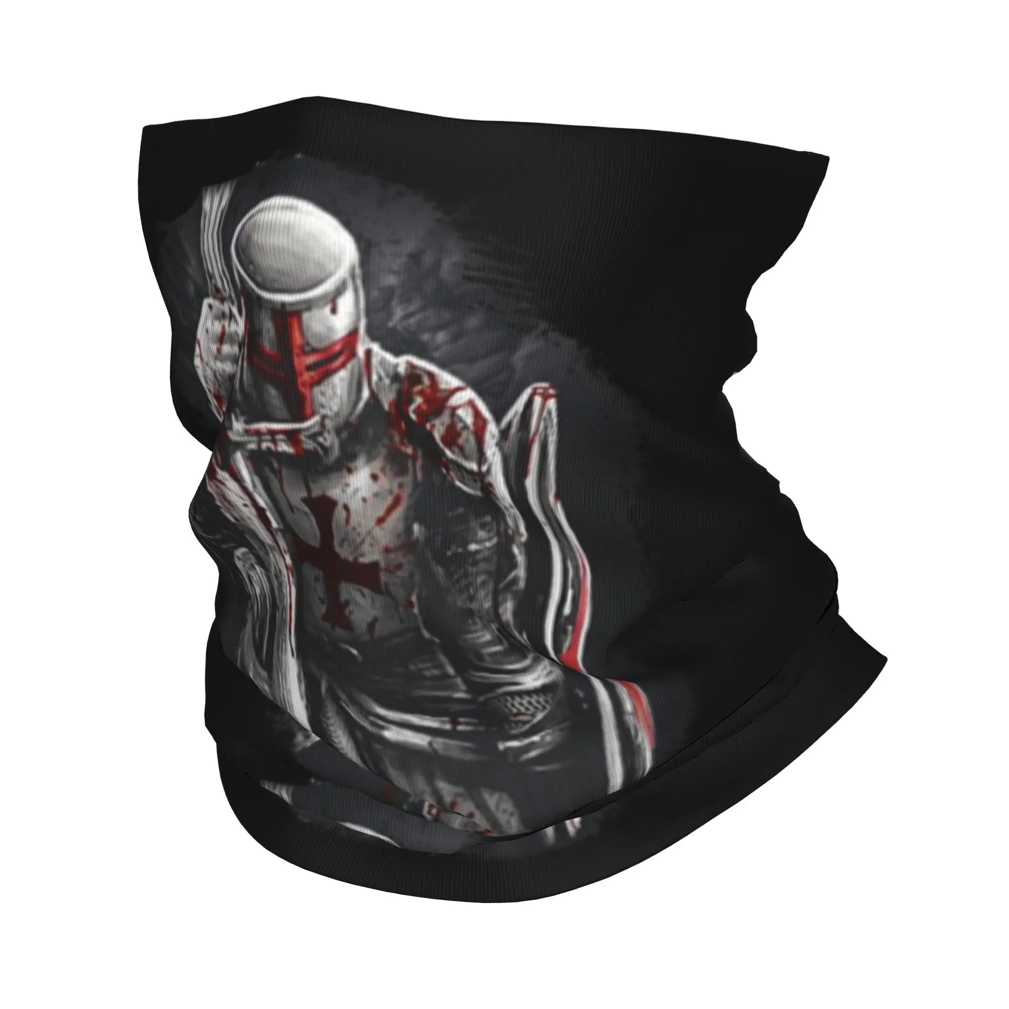 Neck Warmer Tube - 勇敢なロザリオ十字軍戦士冬用ヘッドバンドネックウォーマーチューブスカーフ中世の盾クロス騎士テンプル騎士団フェイスバンダナゲイター