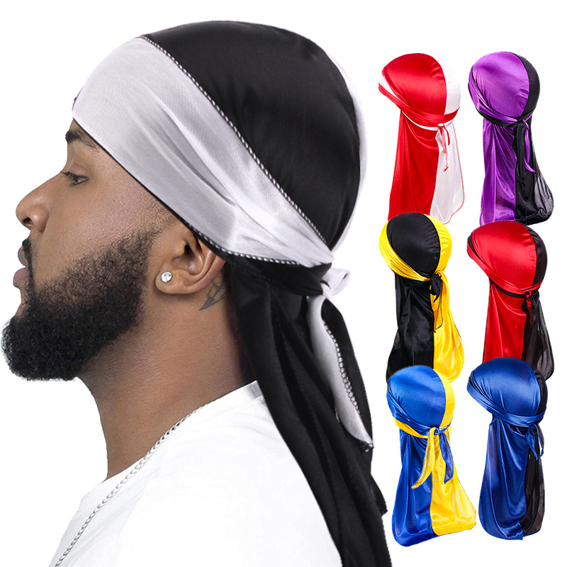 Bandana Doo Rag - 新しいシルキーデュラグロングテールヘッドラップ男性と女性のための海賊帽子シルキーデュラグヒップホップラッパードゥラグ 360 波デュラグスリープキャップ