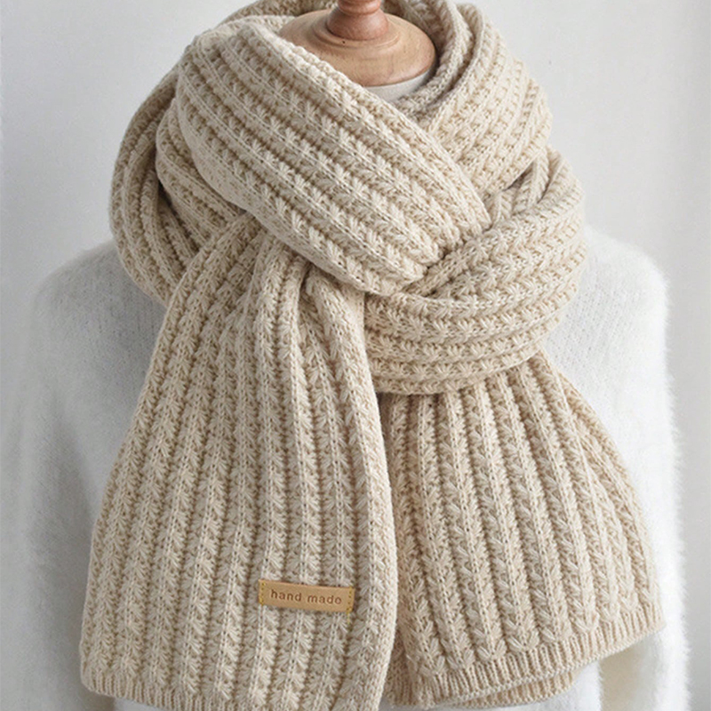 厚手のケーブルニット暖かいカシミヤスカーフネッカチーフ冬用ロ - Muffler Men Wool のレビューと価格