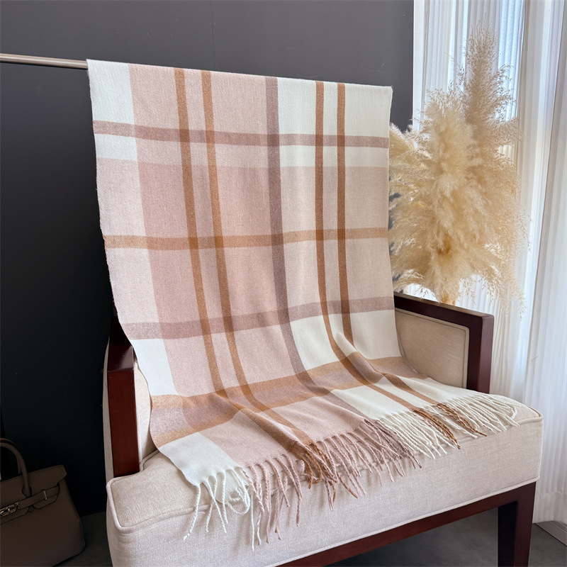 女性用スコットランド風チェック柄イミテーションカシミヤショー - Pashmina Wrap Large のレビューと価格