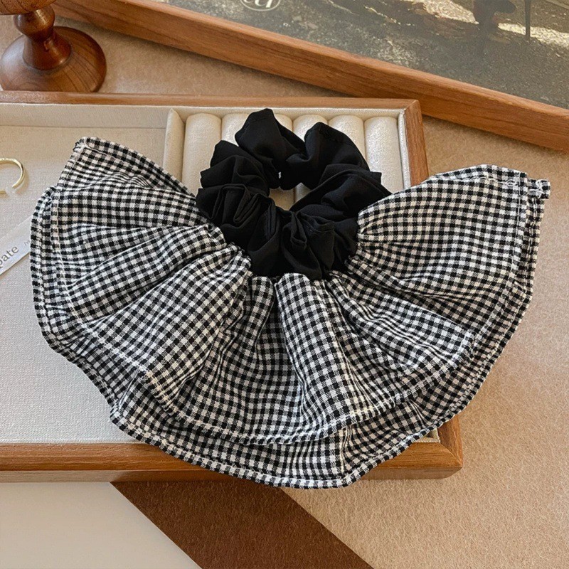 特大チェック柄ヘアネクタイ弾性バンド女性の新 2025 ハイ - Silk Tie Striped のレビューと価格