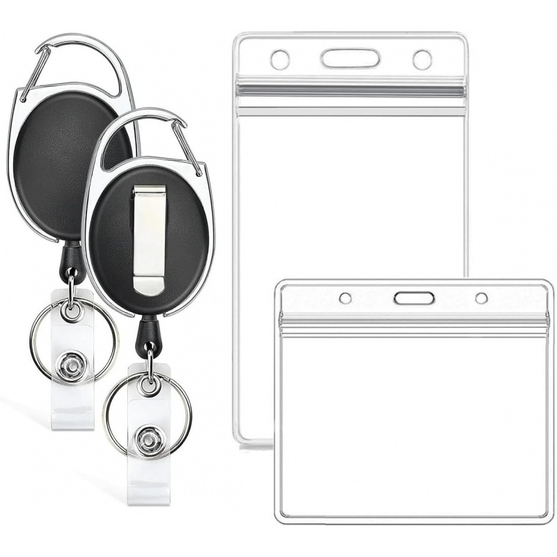2パックIDバッジホルダー（安全切断式ランヤード付き）、ID - Lanyard Badge Holder のレビューと価格