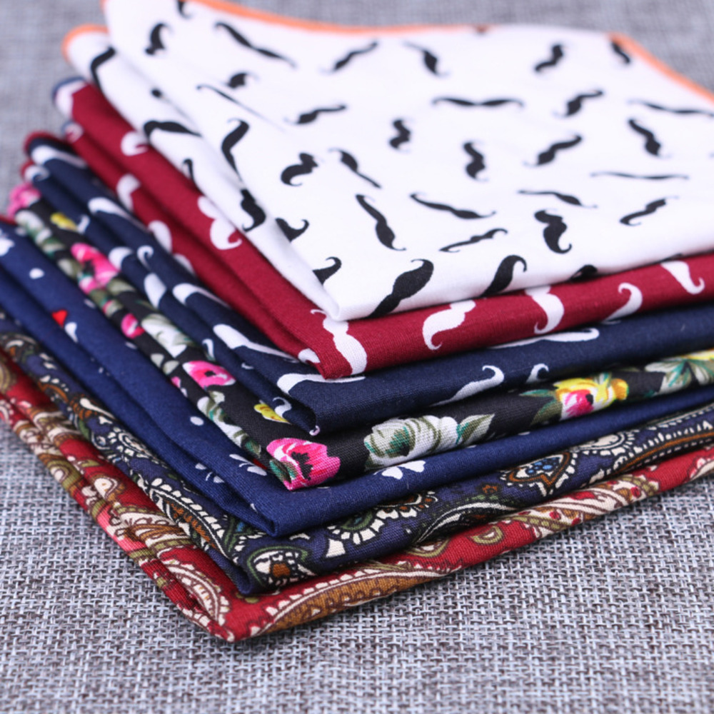 女性のための正方形の綿のポケット,あごひげとヘアプリントの生 - Handkerchief Cotton Men のレビューと価格