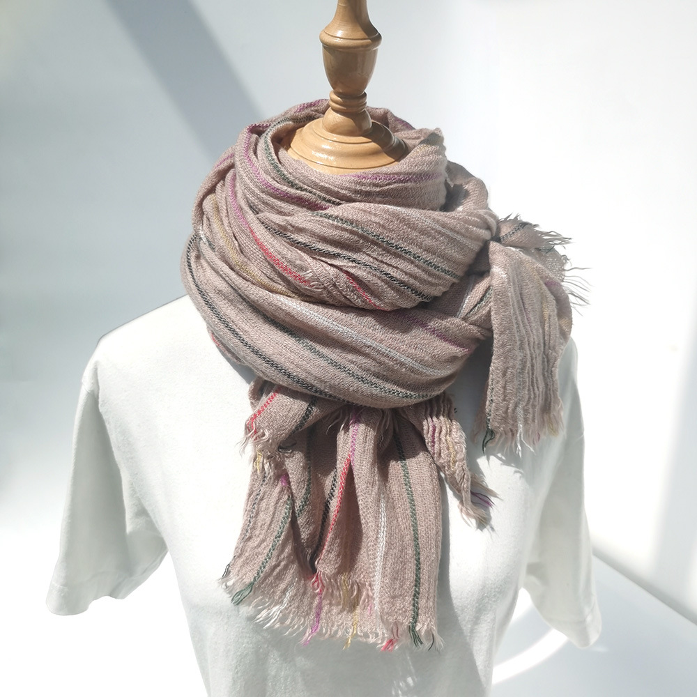 暖かい冬のメンズウールスカーフファッションブランドストライプ - Muffler Men Wool のレビューと価格