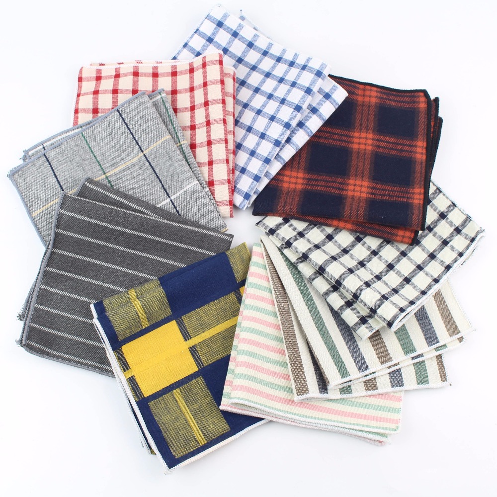 女性綿ハンカチ織りカラフルなプリントチェック柄ポケットスクエ - Handkerchief Cotton Men のレビューと価格