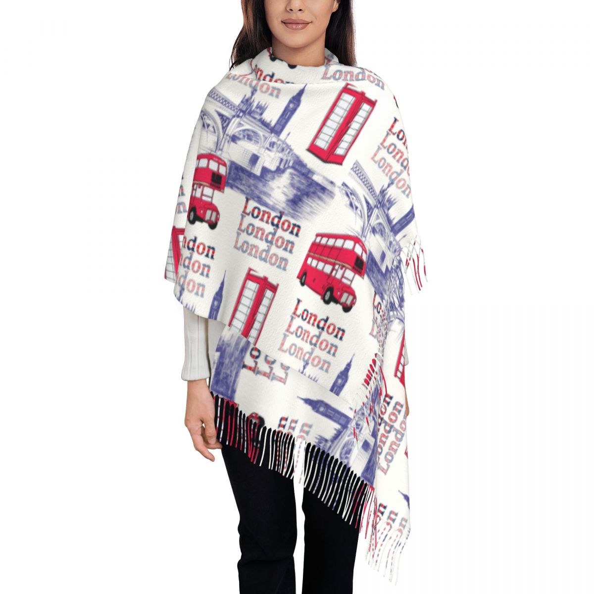 ロンドン イギリス シーン ショール ラップ 冬 暖かい 大 - Pashmina Wrap Large のレビューと価格