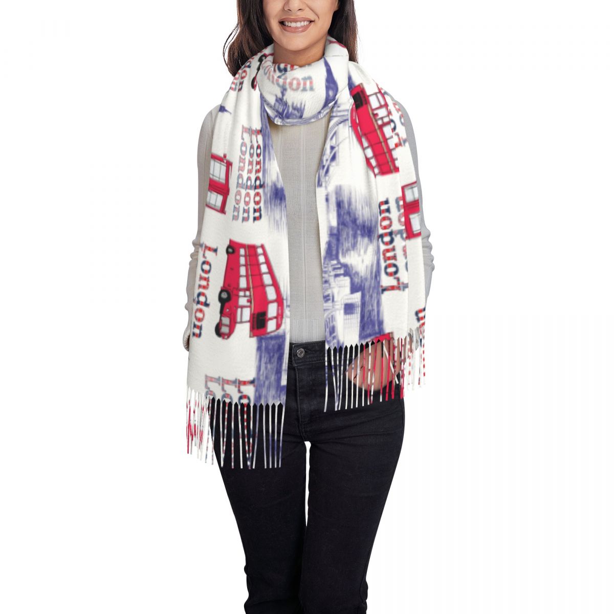 ロンドン イギリス シーン ショール ラップ 冬 暖かい 大 - Pashmina Wrap Large のレビューと価格