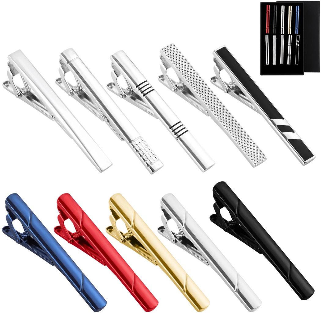 10個入りネクタイピンセット メンズ用ネクタイクリップ 銅製 - Tie Bar Set Gift のレビューと価格