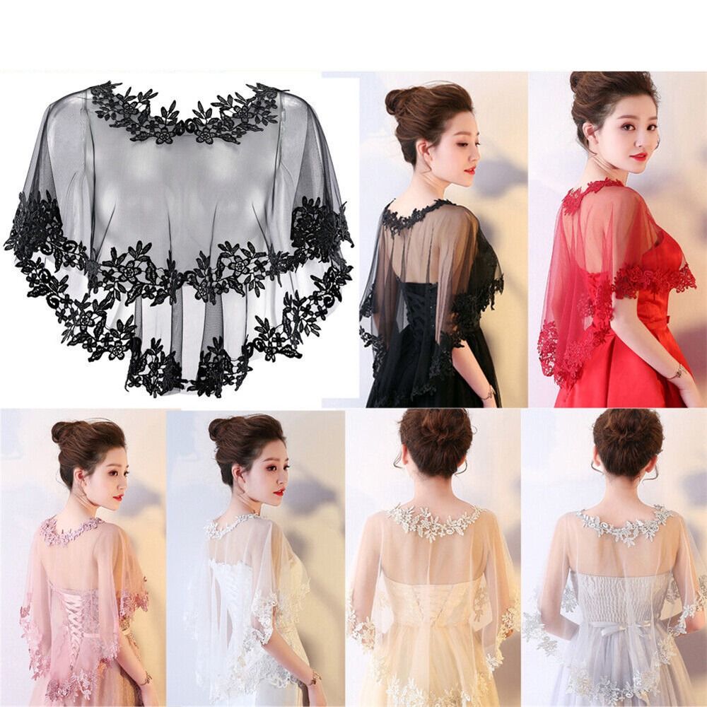 女性のカジュアルなレースのショール、結婚式のケープ、イブニン - Stole Wedding Shawl のレビューと価格