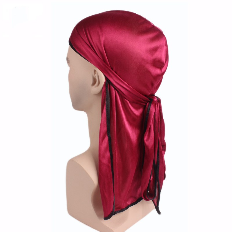通気性の男性の絹のようなサテンニットバンダナ帽子ターバンレー - Bandana Doo Rag のレビューと価格