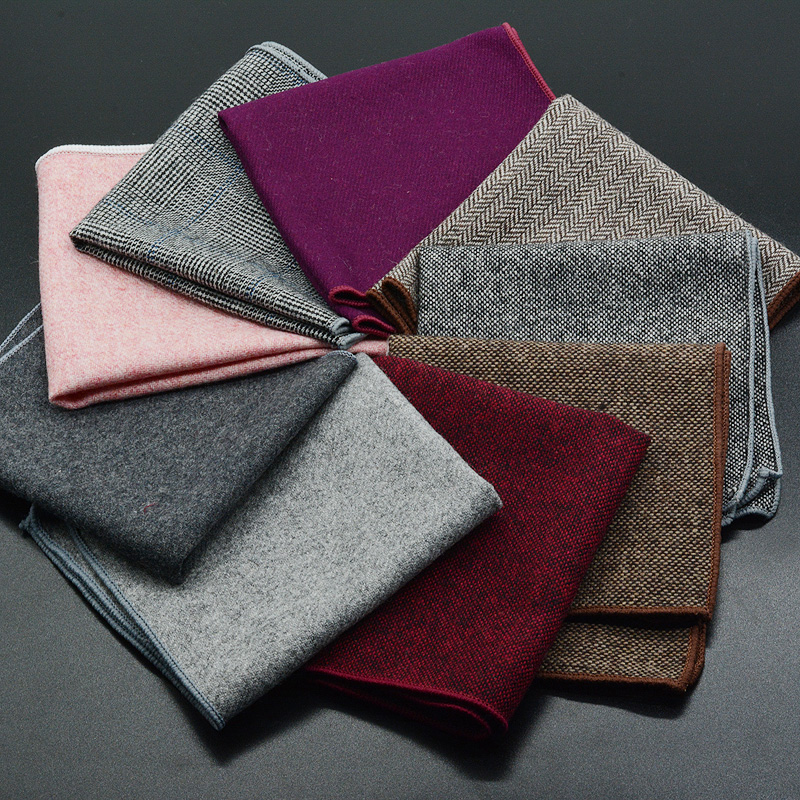 クラシックなウールのポケット,25cm,無地の黒,男性用ヴィ - Pocket Square Set のレビューと価格