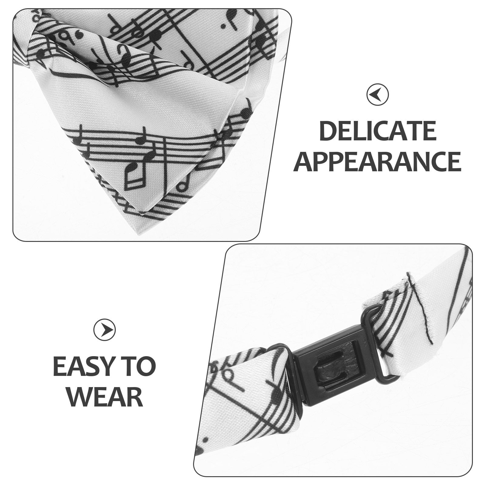 3 個の音符蝶ネクタイセット事前に結ばれたピアノキーパフォー - Bow Tie Pre Tied のレビューと価格
