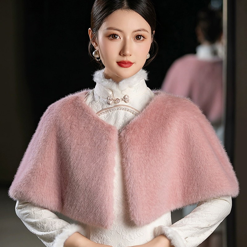 女性の冬のフェイクファーショールエレガントなブライダルウェデ - Stole Wedding Shawl のレビューと価格