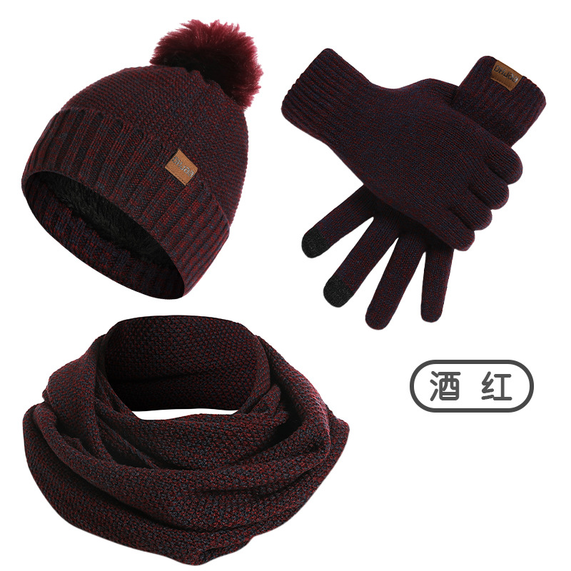 女性用冬用3点フリース裏地付きニットセット、ポンポン付きビー - Infinity Scarf Knit のレビューと価格