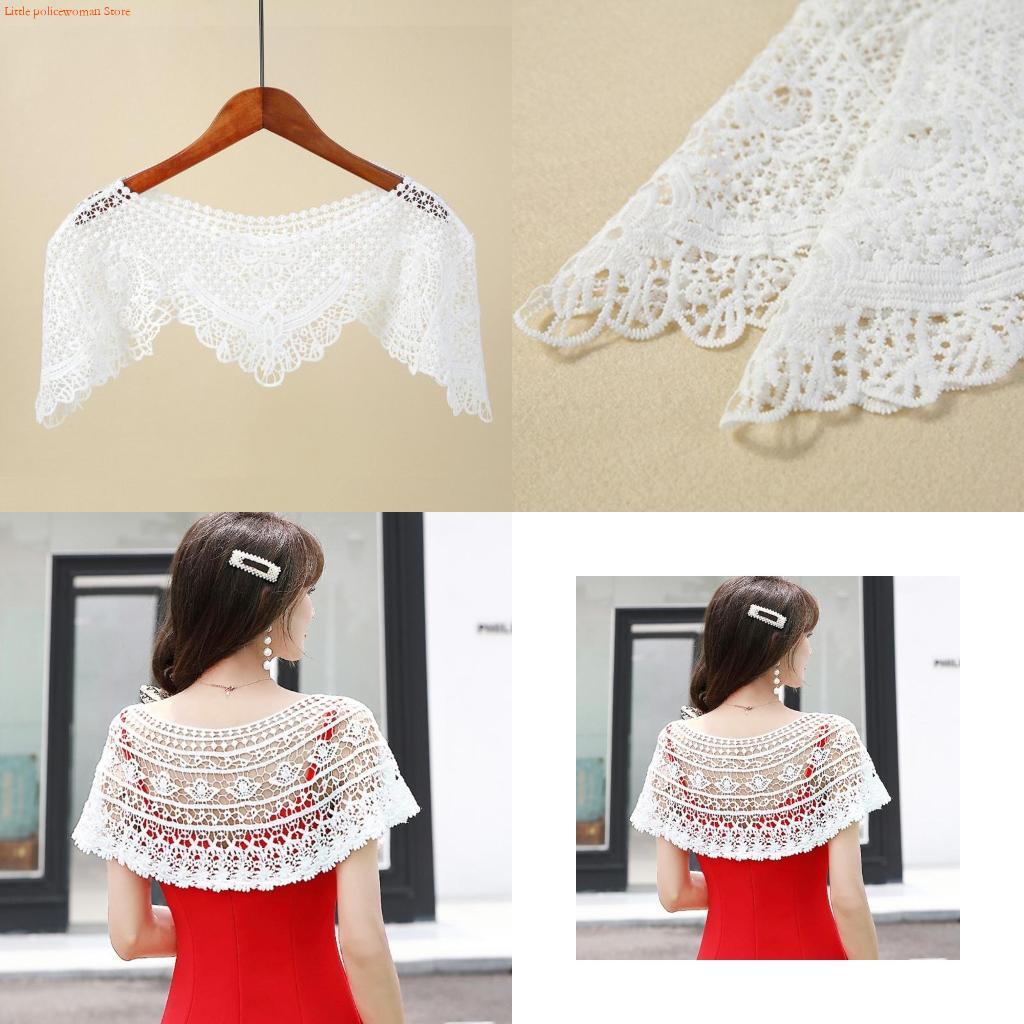 F92D 女性刺繍花レースショールラップすくめ薄手のメッシュ - Stole Wedding Shawl のレビューと価格
