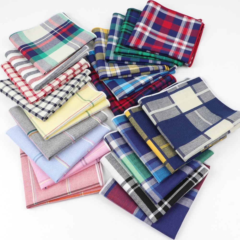 メンズコットンハンカチ織りカラフルなプリントチェック柄ポケッ - Handkerchief Cotton Men のレビューと価格