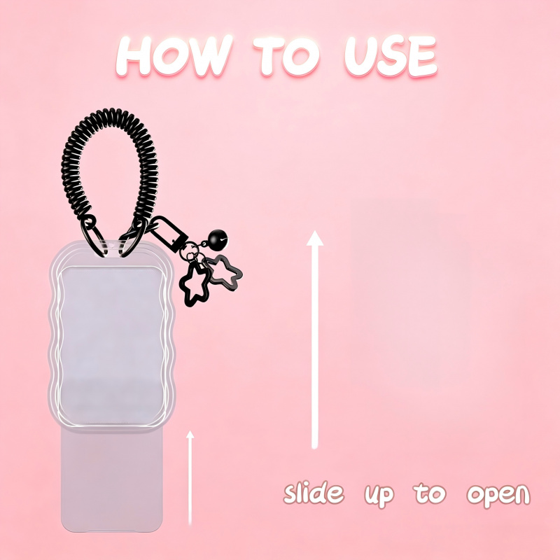 ユニークな波状エッジのIDカードホルダー、伸縮性のある電話コ - Lanyard Badge Holder のレビューと価格