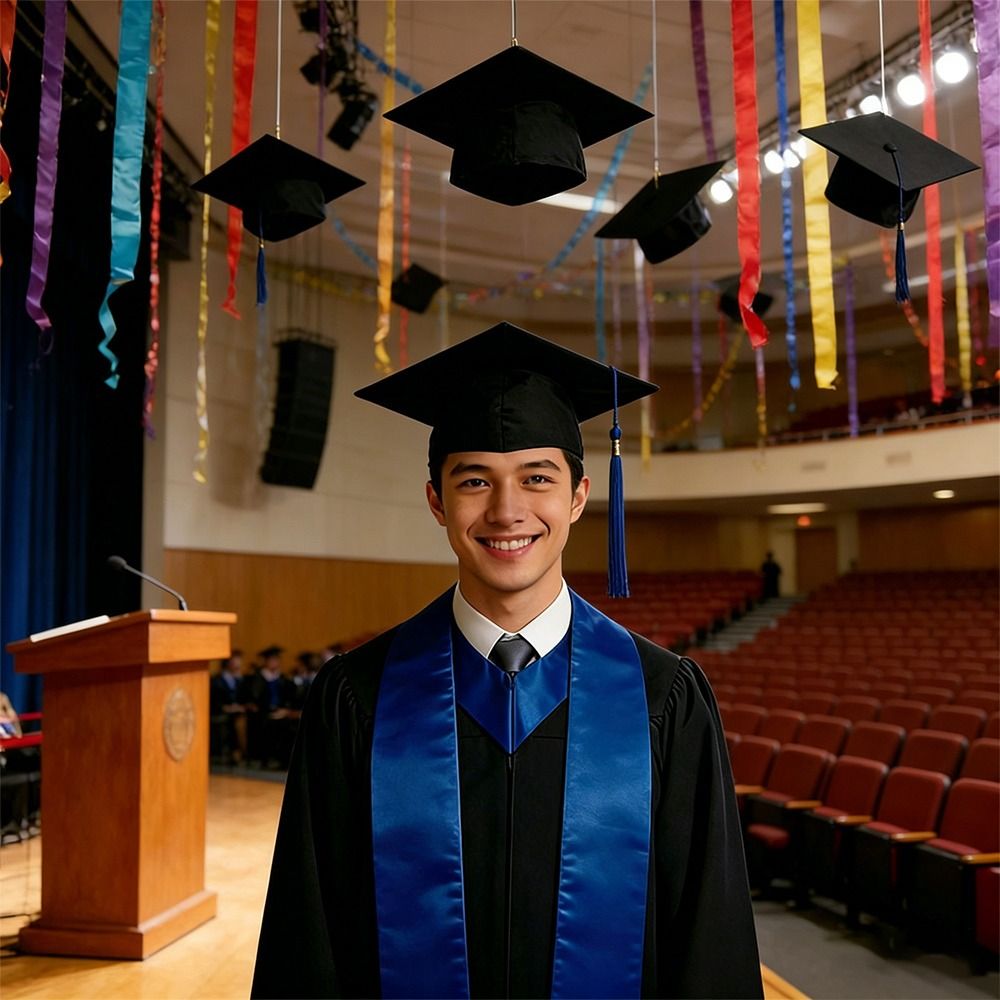 無地卒業シーズンセット サテン生地学士帽 学術名誉ストール  - Stole Wedding Shawl のレビューと価格