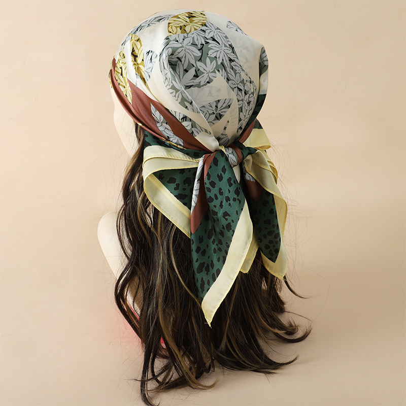 70 × 70 センチメートル女性スカーフシルク感ヘアネック - Head Wrap Turban のレビューと価格