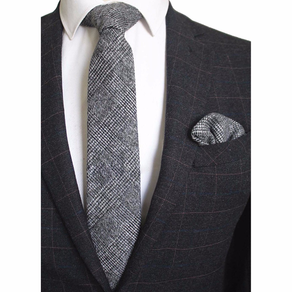 Ricnais 8 センチメートルウールネクタイ固体チェック - Handkerchief Cotton Men のレビューと価格