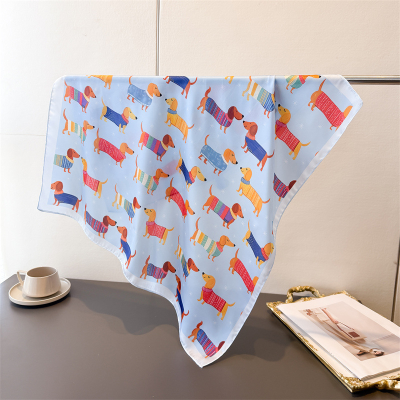 レディースコットン犬柄スクエアスカーフ女性用スタイリッシュな - Bandana Cotton のレビューと価格