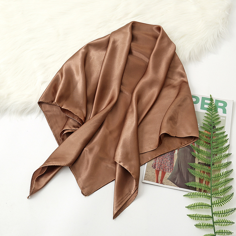 90 センチメートル無地ネッカチーフヒジャーブスカーフ女性の - Silk Neck Scarf のレビューと価格